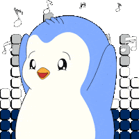 Happy Turn It Up Sticker by Pudgy Penguins