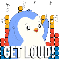Happy Turn It Up Sticker by Pudgy Penguins