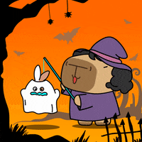 shuichu_chihniu happy wave 兔子 快樂 GIF