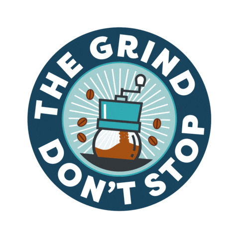 sandlotco coffee work grind grinding Sticker