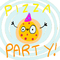 Party Pizza Sticker by The Squibbles