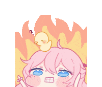 ariru anime kawaii fire baby Sticker