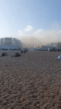 Smoke Billows From Royal Albion Hotel Fire in Brighton