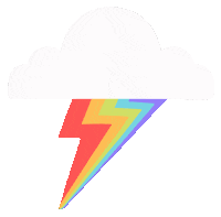 lunadegatos rainbow gay pride lightning Sticker