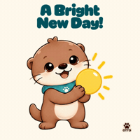Good Morning Smile GIF by Otto the Otter by GleeSpace