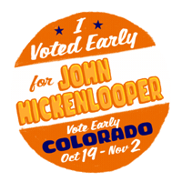 Vote Early John Hickenlooper Sticker by Creative Courage
