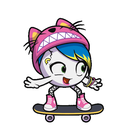 Toikido giphyupload run skate egg Sticker