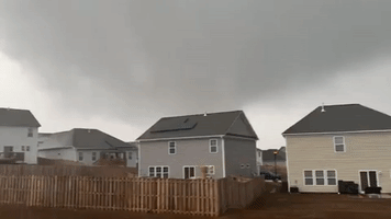 Dark Funnel Cloud Looms as Tornado-Warned Storm Hits South Carolina
