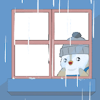 Winter Raining Sticker by Pudgy Penguins