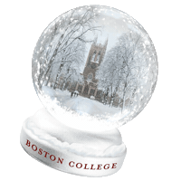 Christmas Snow Sticker by BostonCollege