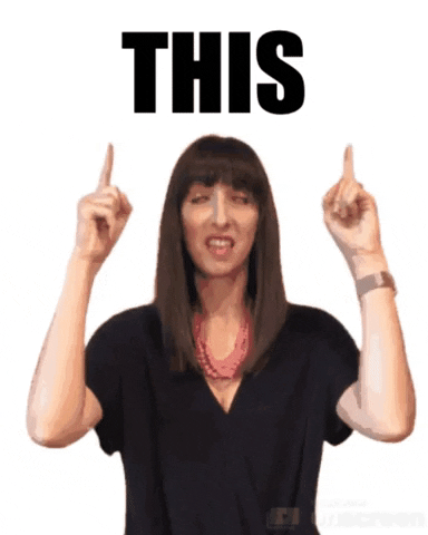 jennrobbins pointing points pointing up jenn GIF