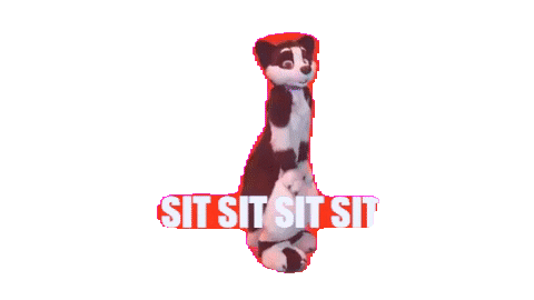 sit fur suit Sticker by MANGOTEETH