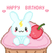 minniekawaiitutos giphyupload kawaii happy birthday bunny Sticker