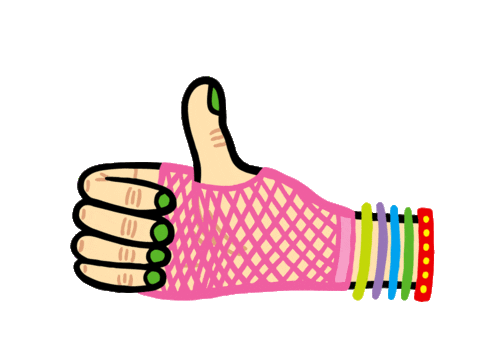 80S Thumbs Up Sticker