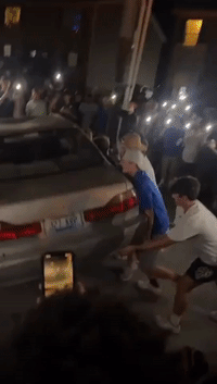 University of Kentucky Fans Flip Car, Light Fire in Lexington After Win Over Florida