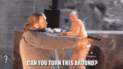 KanonProduksjon fight theatre guns turn around GIF