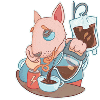 Tired Dog Sticker