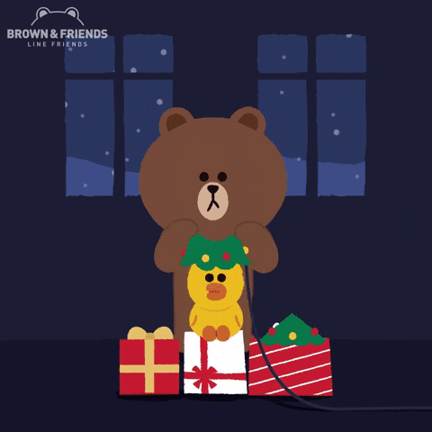 LINEFRIENDS giphyupload holiday brown sally GIF