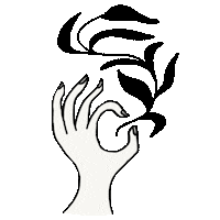 fl888rian ok hand leaf mano Sticker