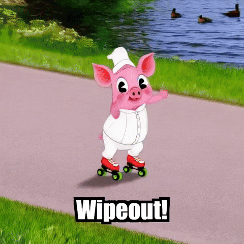 Wipeout Rollerblading GIF by The Pigasso