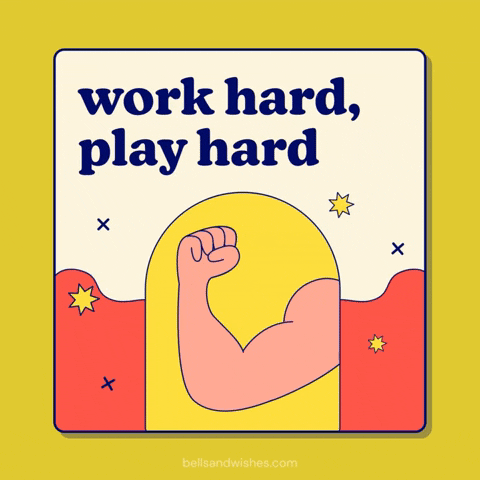 Working Play Hard GIF by Bells and Wishes