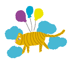 Cat Flying Sticker