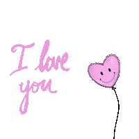 I Love You Pink Sticker by Jess