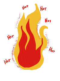 tinymorningsketch hot fire tinymorningsketch Sticker