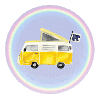 Bulli Camping Sticker by gretasschwester