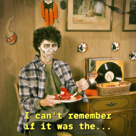 Cant Remember Costume Party GIF by Halloween Party