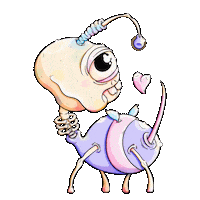 klamabang love heart creepy monster Sticker