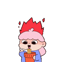 On Fire Eating Sticker by Happy Homies