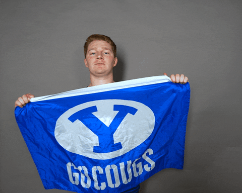 Celebration Flag GIF by BYU Cougars