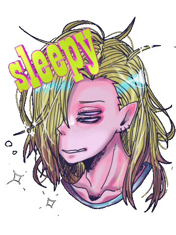 Tired Sleepy Sticker