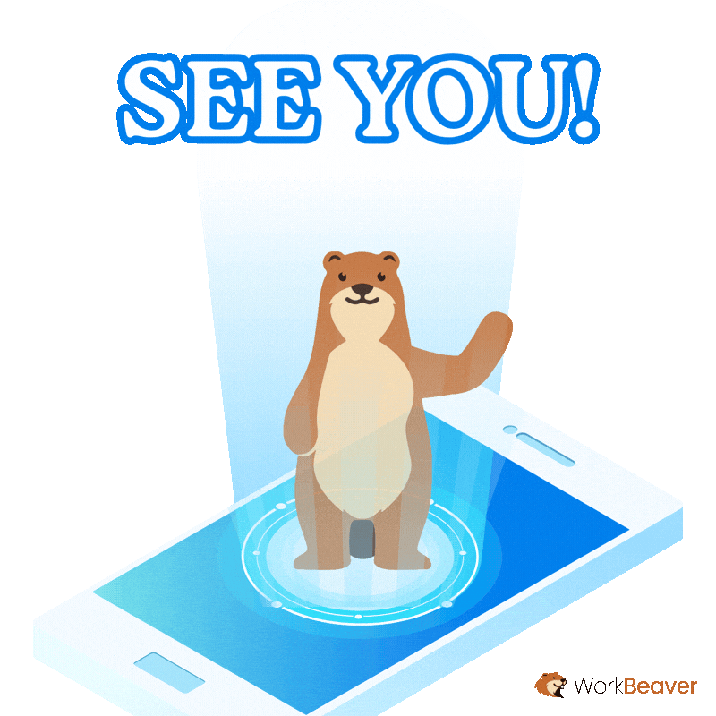 Waving See Ya Sticker by WorkBeaver