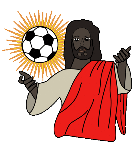 Black Jesus Football Sticker by Jake Martella