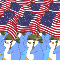 Saluting United States GIF by Pudgy Penguins