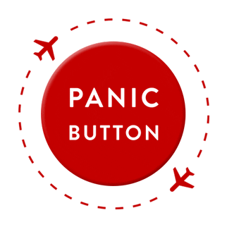 panic button Sticker by Black Tomato Travel