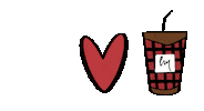 Heart Coffee Sticker by Love Mich Inc.