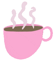 Coffee Time Pink Sticker