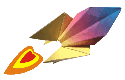 origamiteca giphyupload rocket origami origamiteca Sticker