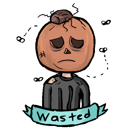 zombieecorn sad halloween blue tired Sticker