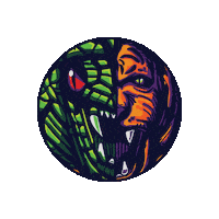 saulonrepeat digital art tiger graffiti snake Sticker