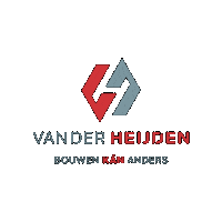 VanderHeijdenbouwenkananders logo staand van der heijden grijs rood logo van der heijden van der heijden bouw kan anders van der heijdne bouwbedrijf Sticker