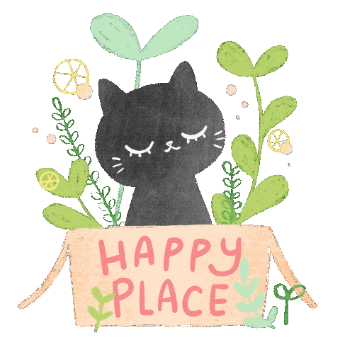 Happy Black Cat Sticker by ameliaharu