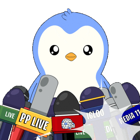 Listen Breaking News Sticker by Pudgy Penguins