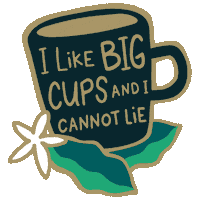 jamocha coffee green leaves coffee cup Sticker