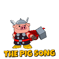 Pig Thor Sticker by Hugo.fm