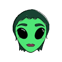 marlynnarts space green alien et Sticker