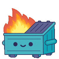 Burning Falling Apart Sticker by 100% Soft